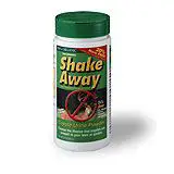 A container of Shake-Away Organic Animal Repellent