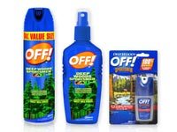 Multiple bottles of Off! brand Deet based mosquito repellant.